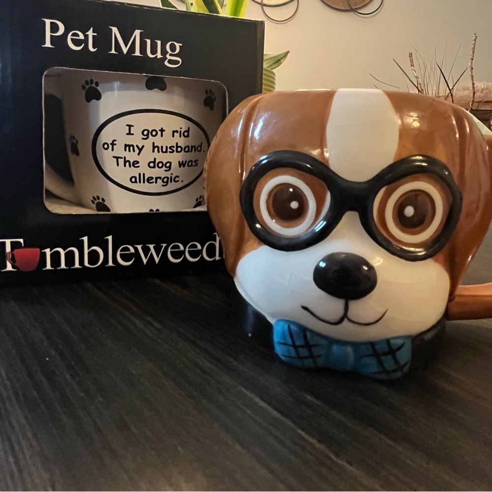 NWT Tumbleweed Pet Mug and Dog Shaped Pet Mug with Glasses